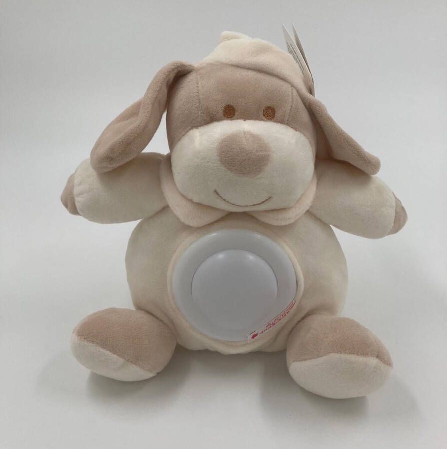 Winfried Kögler GmbH KF Baby knuffel BEIGE model HOND met nachtlampje voor kinderen LED nachtlamp op batterij meerdere kleuren knuffels verkrijgbaar – knuffelbeest met nachtlampje
