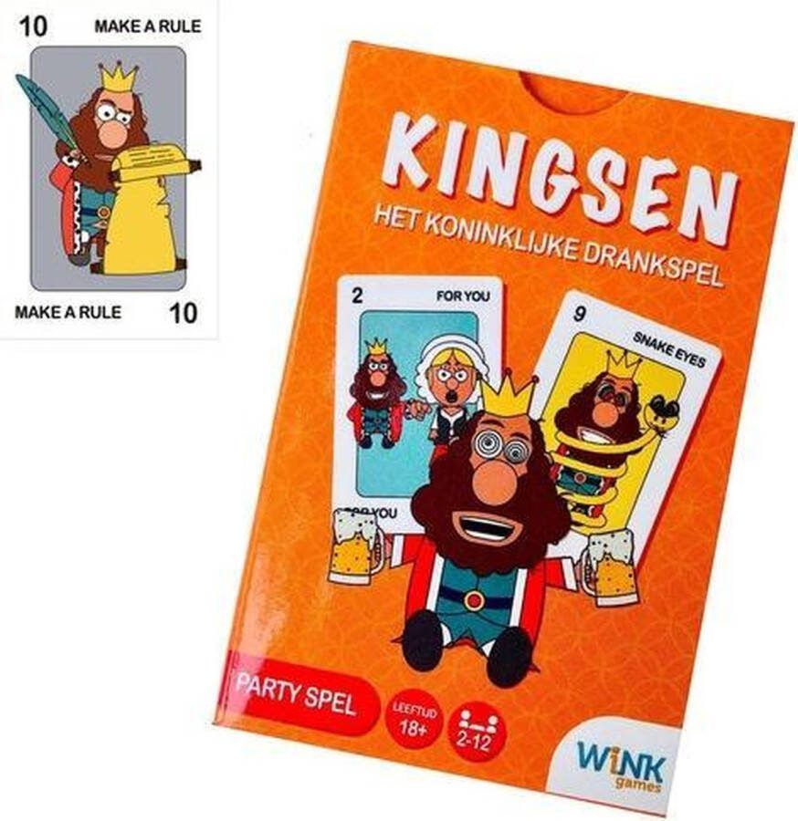 WINK Games Kingsen Drankspel Kaarten In exclusieve spelvorm Opdrachten kaarten
