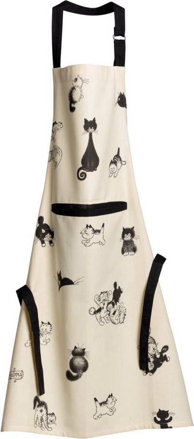 Winkler Keukenschort met Katten van Dubout Beige 72 x 85