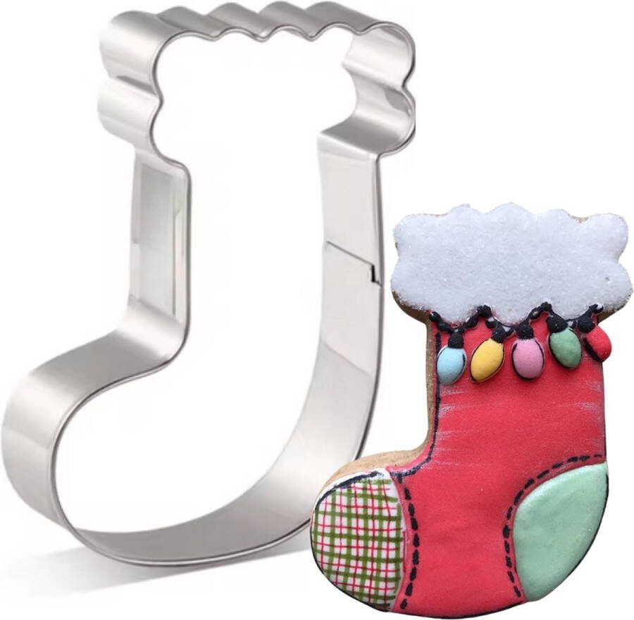 Winkrs Kerst Uitsteekvorm Kerstsok Formaat 9.3x7CM Kerstkoekjes Sok Deeg uitsteken & Koekjes Bakken Extra stevig