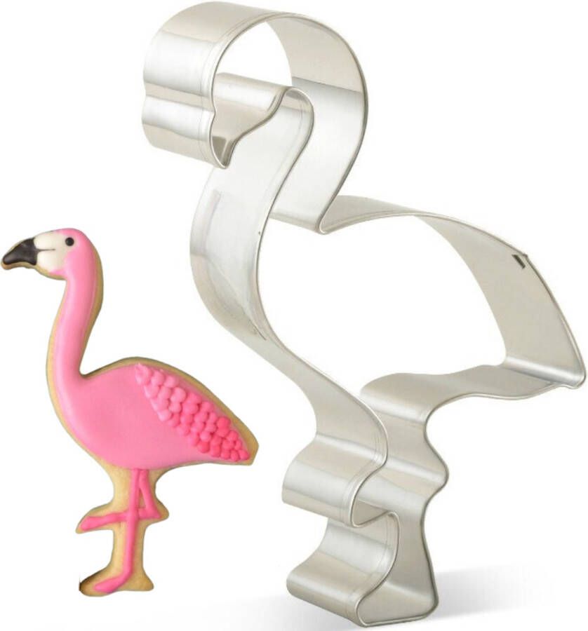 Winkrs Uitsteekvorm in vorm van een Flamingo 10 CM RVS Cookie Cutter Vogel Dier Vormpje Koekjes uitsteker