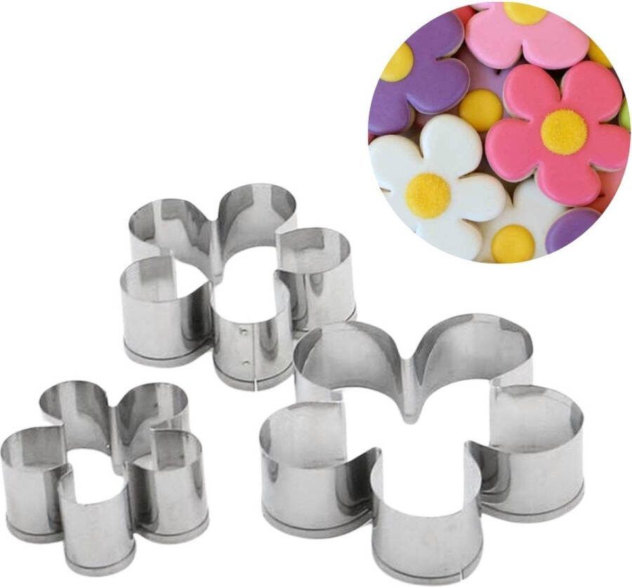 Winkrs Uitsteekvorm voor Koekjes deeg Marsepein fondant: set van 3 bloemen vormen bakken koekvorm