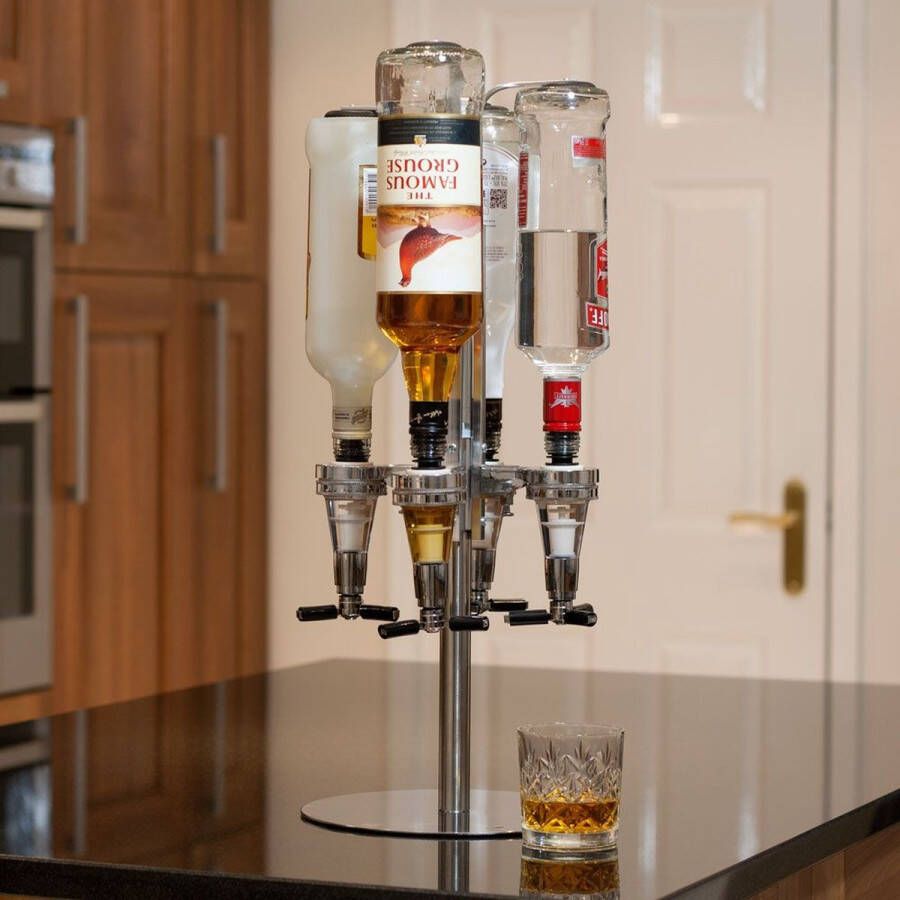 Winning # Home & Lifestyle 4 Bottle Bar Optic Drinks Dispenser Roterend Drankdispenser