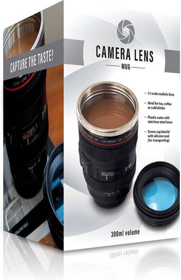 #winning Camera Lens Mok Beker 300ML Roestvrij Staal Camera Lens Draaidop 52688