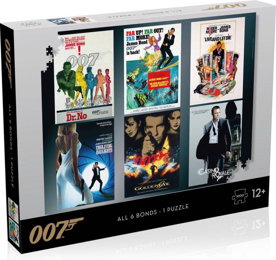 Winning Moves James Bond Puzzel 1000 stukjes Acteurs Debuut Posters