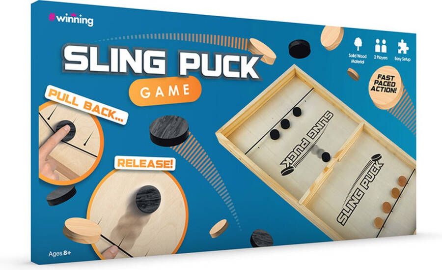 #winning Slingpuck Actiespel Echt Hout 10 Pucks 94289