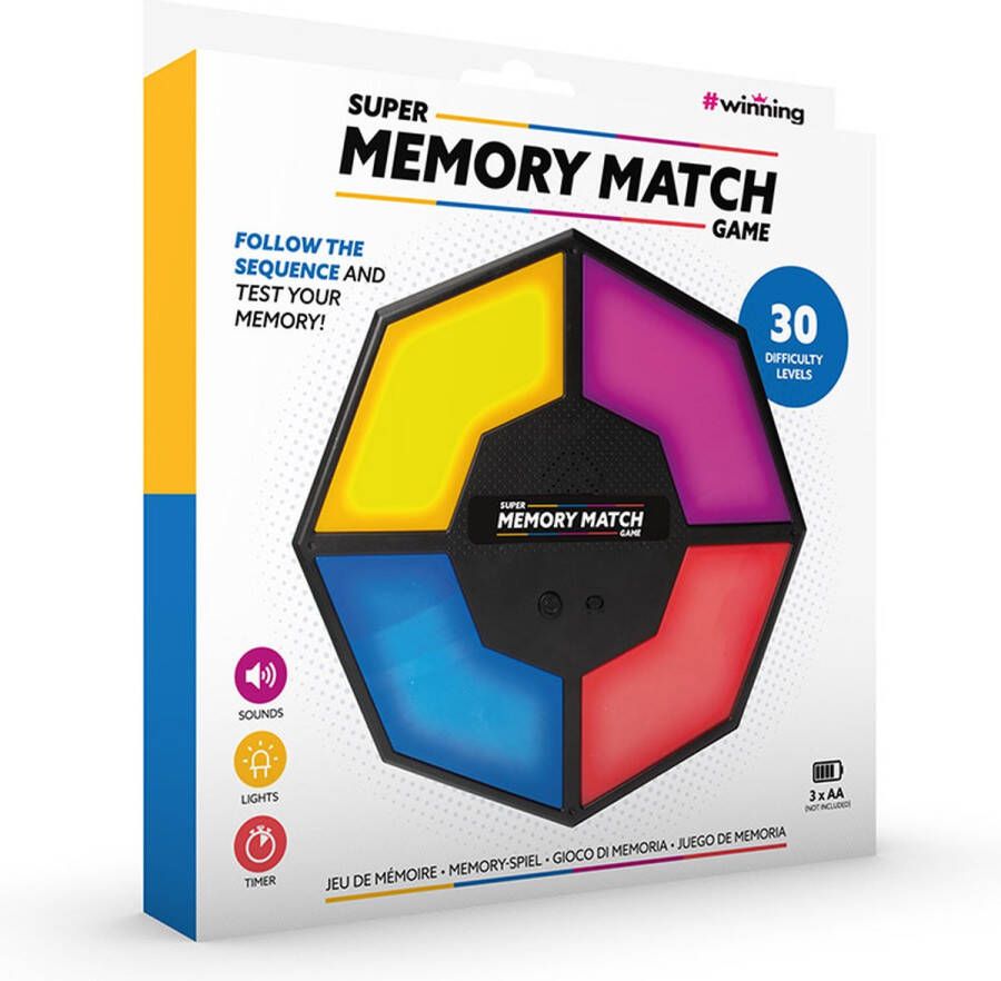 #winning Super Memory Match Actiespel Geheugenspel Gezelschapsspel 3 x AA benodigd