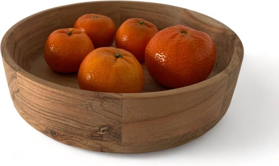WinQ! WinQ Kom Naturel Acaciahout 25x25x5 5cm Decoratieschaal Hout Fruitschaal d: 25cm-naturel