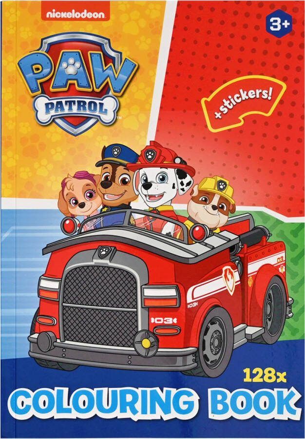 WIns-Holland B.V. Kleurboek + stickers 128 pag Paw Patrol Blauw
