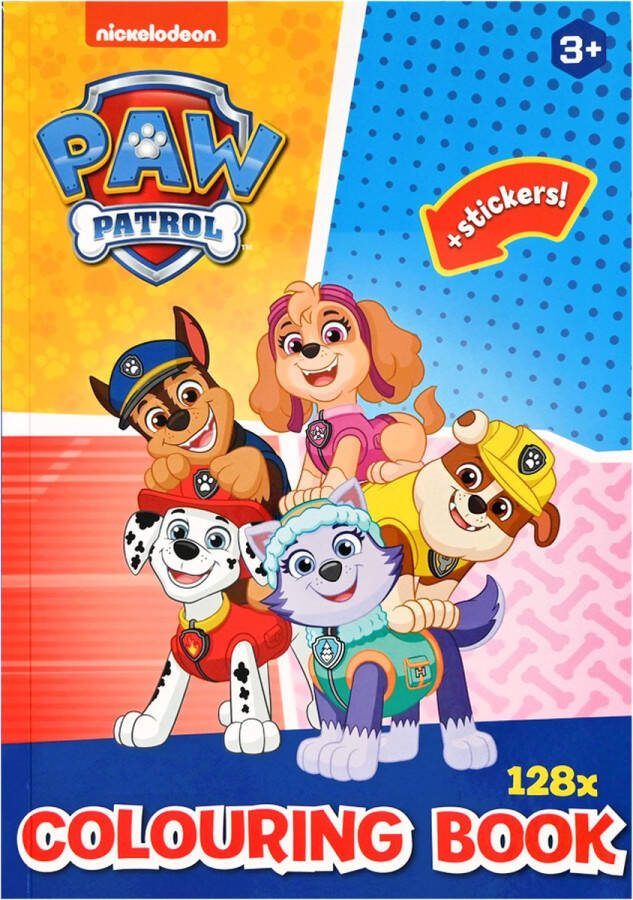 WIns-Holland B.V. Kleurboek + stickers 128 pag Paw Patrol Rood