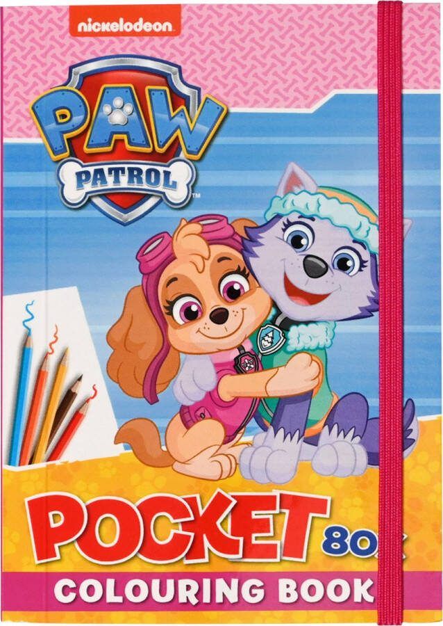WIns-Holland B.V. Pocket kleurboek met elastiek Paw Patrol Roze