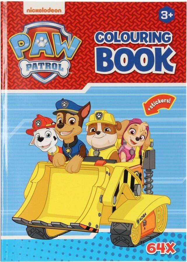 WIns-Holland B.V. Kleurboek + stickers 64 pag Paw Patrol Rood