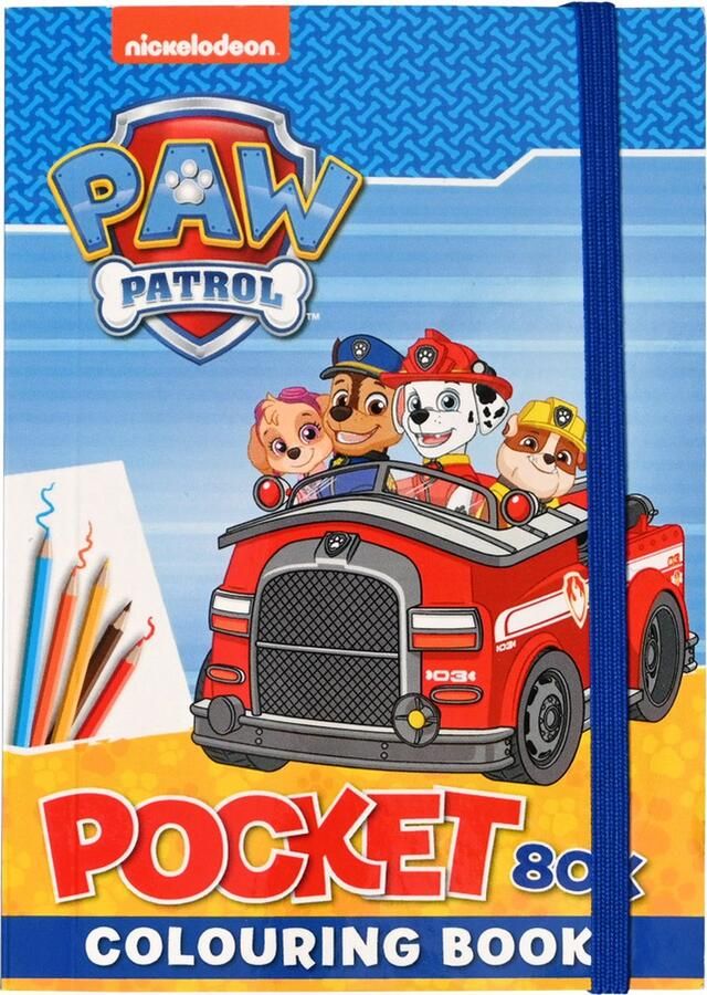 WIns-Holland B.V. Pocket kleurboek met elastiek Paw Patrol Blauw