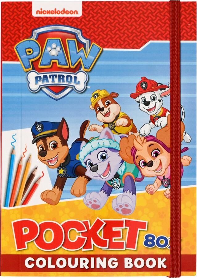 WIns-Holland B.V. Pocket kleurboek met elastiek Paw Patrol Rood