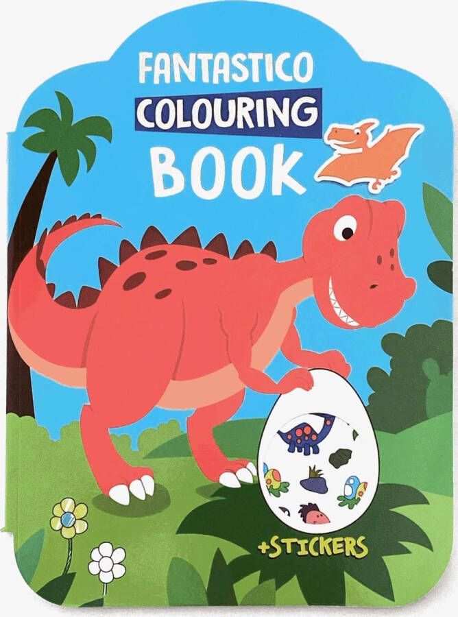 Wins-holland Fantastico Colouring Book Dinosaurus Kleurboek Stickerboek
