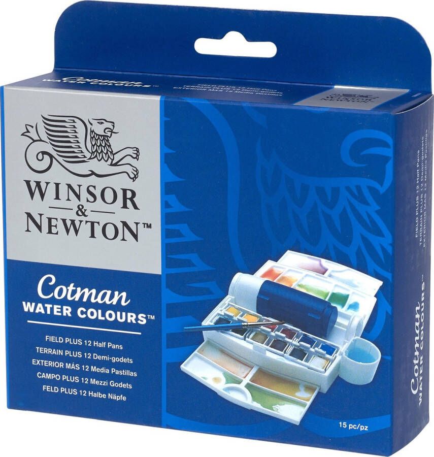 Winsor & Newton Cotman Field Plus Aquarelset 12 halve napjes