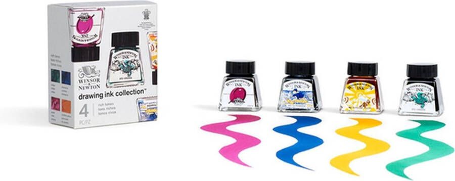 Winsor & Newton Drawing Ink Collection X4 Rich Tones Set
