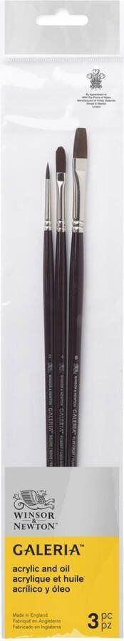 Winsor & Newton Galeria Penseel Lange Steel Set van 3 V.2