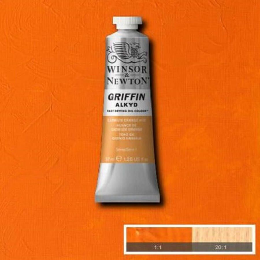 Winsor & Newton Griffin Alkyd Olieverf 37ML Cadmium Orange Hue 090