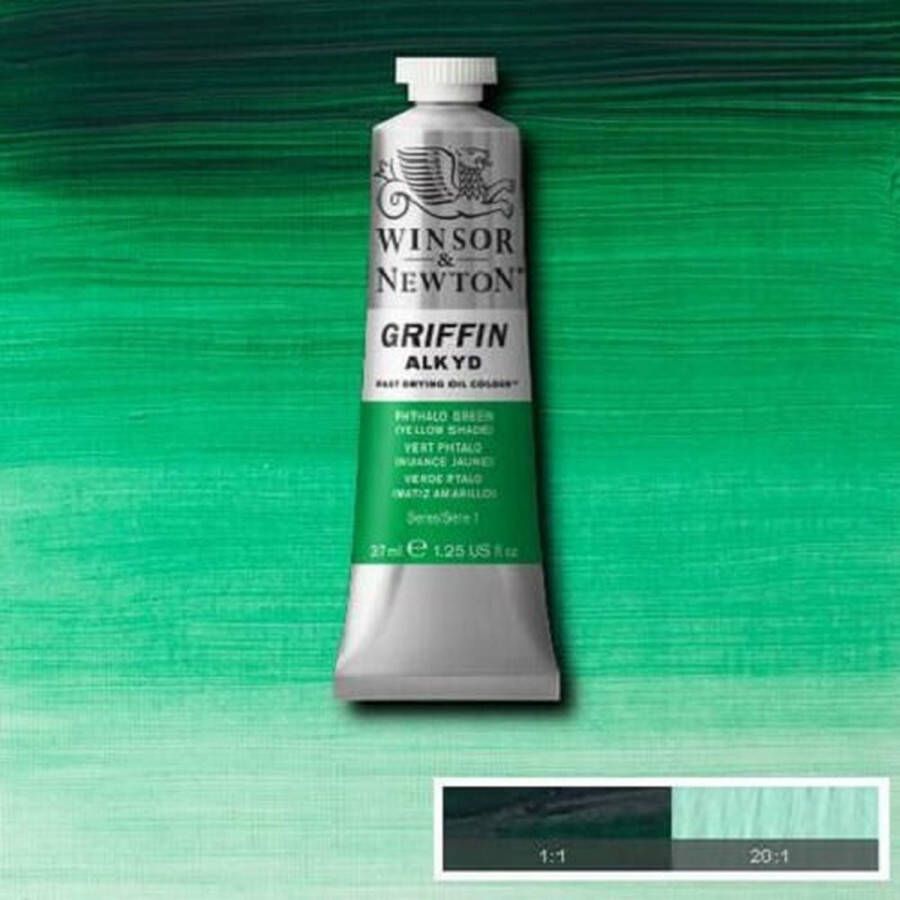Winsor & Newton Griffin Alkyd Olieverf 37ML Phthalo Green Yellow Shade 521