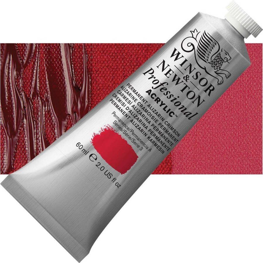 Winsor & Newton Professional Acrylic Tube Permanent Auzarin Crimson (466) 60 ml