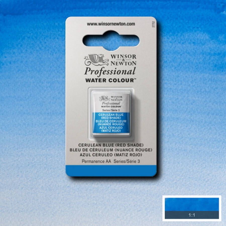 Winsor & Newton Professionele Aquarelverf Halve Nap Cerulean Blue (red shade)