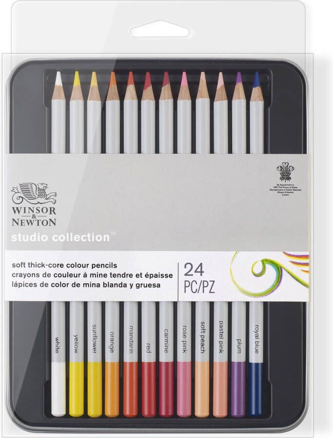 Winsor & Newton Studio Collection Soft thick-core Kleurpotloden 24 stuks