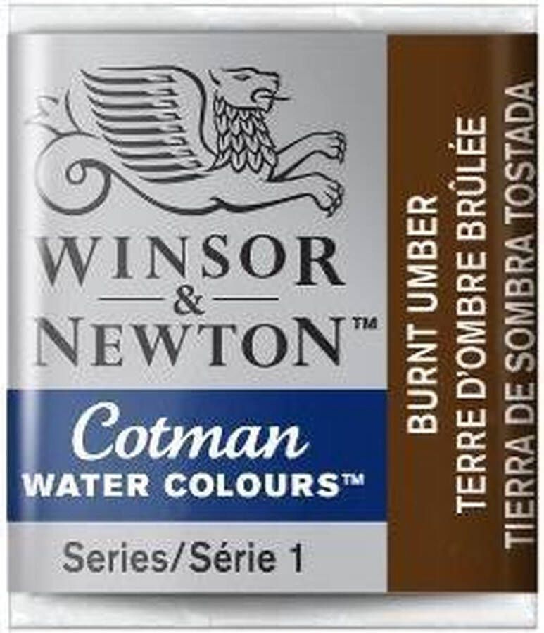 Winsor & Newton W&N Cotman Aquarelverf Half Napje Burnt Umber