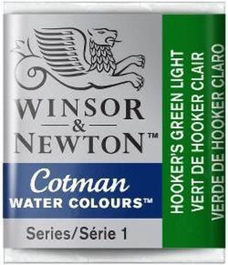 Winsor & Newton W&N Cotman Aquarelverf Half Napje Hookers Green Light