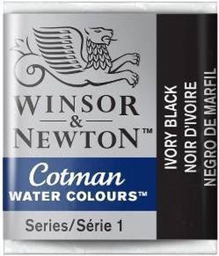 Winsor & Newton W&N Cotman Aquarelverf Half Napje Ivory Black