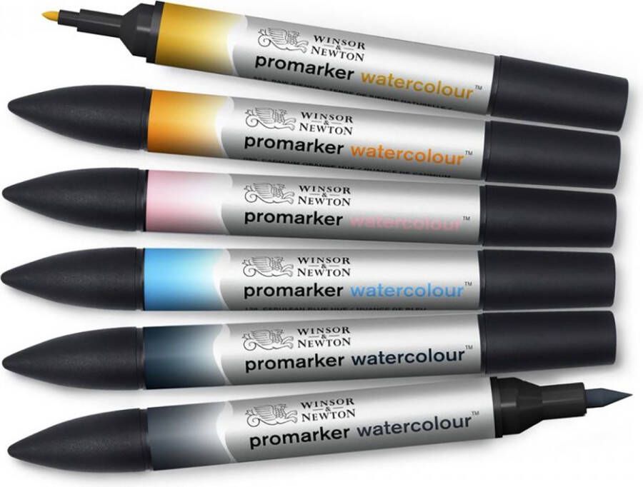 Winsor & Newton Watercolour Marker brush pens set Sky Tones 6 stuks