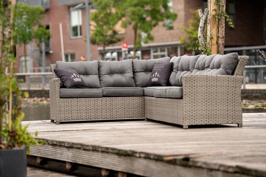 Outdoor Covers premium loungesethoes L-vorm 280Lx230R grijs Leen Bakker