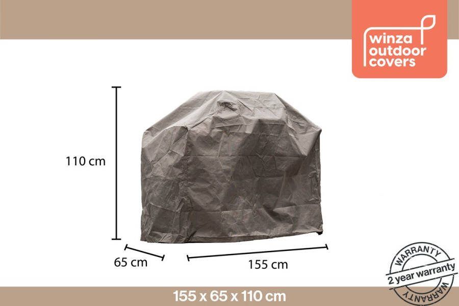 Winza Outdoor Covers Premium beschermhoes BBQ 145 Afmeting : 155x65x110 cm BBQhoes Waterdicht 2 jaar garantie Barbecue hoes