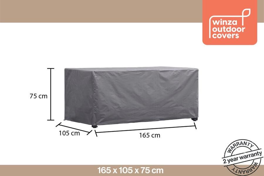 Winza Outdoor Covers Premium beschermhoes tafel tot 160 cm Afmeting : 165x105x75 cm Extra geleverd met PopUp Bobbin voor optimale waterafloop Tuintafel hoes tuinmeubelhoes