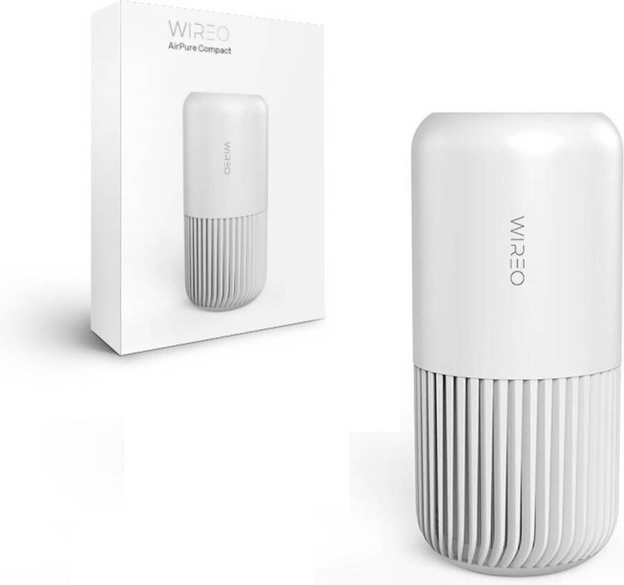Wireo AirPure Compact™ Compacte Luchtreiniger HEPA-filter Huiskamer Auto Luchtkwaliteit Indicator Verwijdert Stof Allergenen Geuren Eenvoudig te Gebruiken Wit