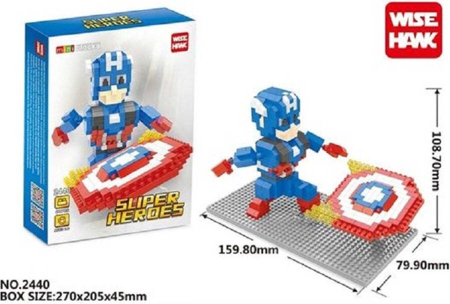 Wise Hawk Sliper Heroes Superhelden Miniblocks bouwset 3D puzzel 2440 bouwsteentjes