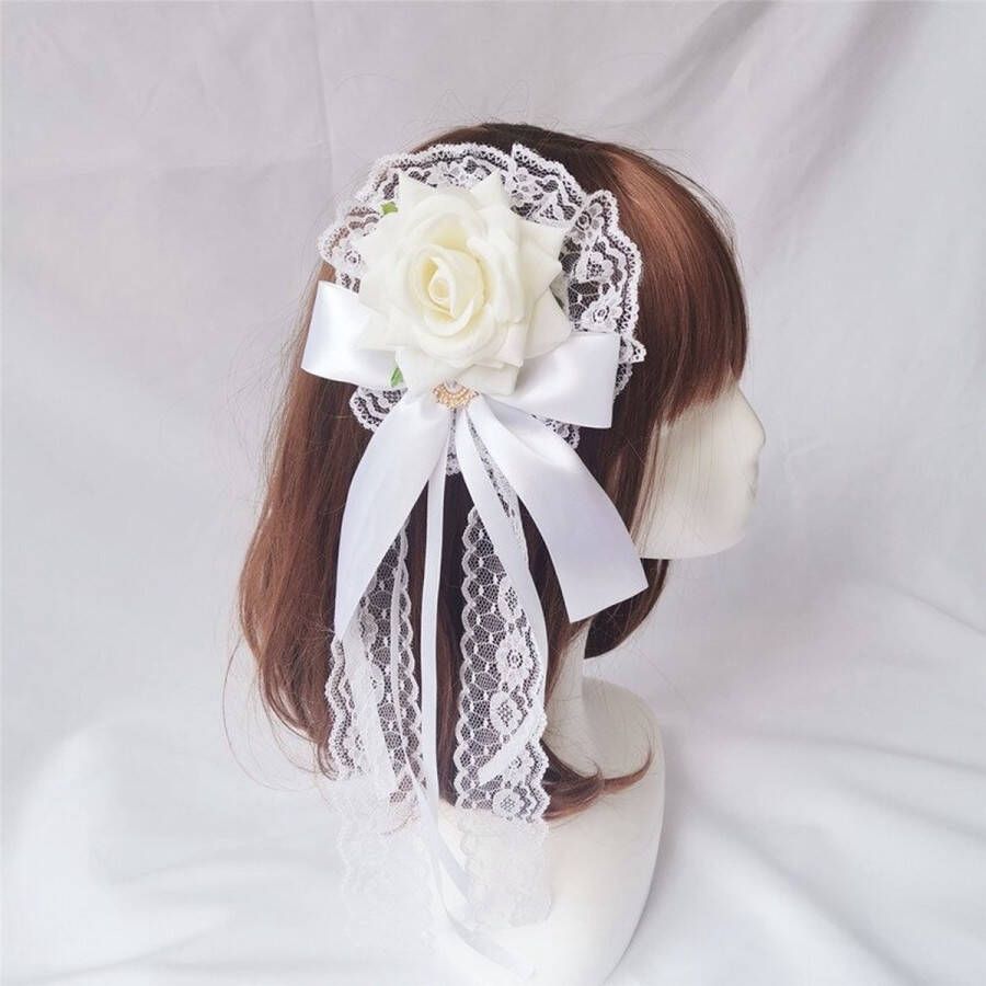 WiseGoods Luxe Sluier Met Bloem Bruid Haaraccessoire Bruiloft Decoratieve Accessoires Haren Haarklem Haarklemmen Wit