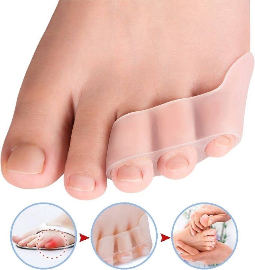 WiseGoods Luxe Teenspreider Siliconen Teenbeschermer Tenenpreider Teencorrector Brace Gezondheid Accessoires Voet