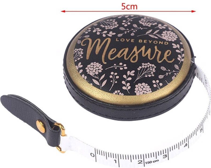 WiseGoods Luxe Vintage Design Meetlint Voor Naaien Naai Accessoires Rolmaat DIY Borduren Hobby Embroidery Zwart 1.5M