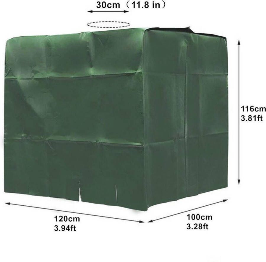 WiseGoods Premium Container Cover 1000 Liter IBC Hoes 120x100x116CM Kliko Containerberging Waterdicht Groen