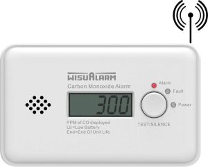 WisuAlarm GC20B-R8 Draadloos koppelbare koolmonoxidemelder 7 jaar batterij 10 jaar Figaro sensor LCD display Voldoet aan Europese norm