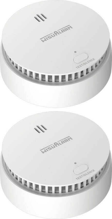 WisuAlarm SA20-A Rookmelder 2 Rookmelders 10 jaar batterij Kan in de buurt van keuken en badkamer Voldoet aan Europese norm Brandalarm