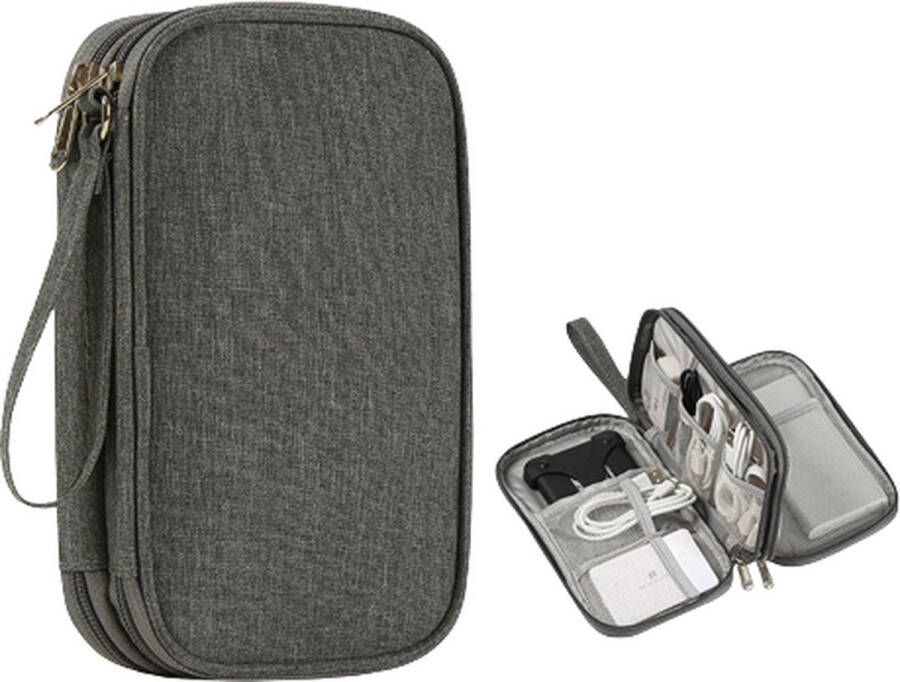Without lemon Grijs Oplader Kabel Organizer Opbergtas Reistas Electronica Telefoon Powerbank Handig voor op reis