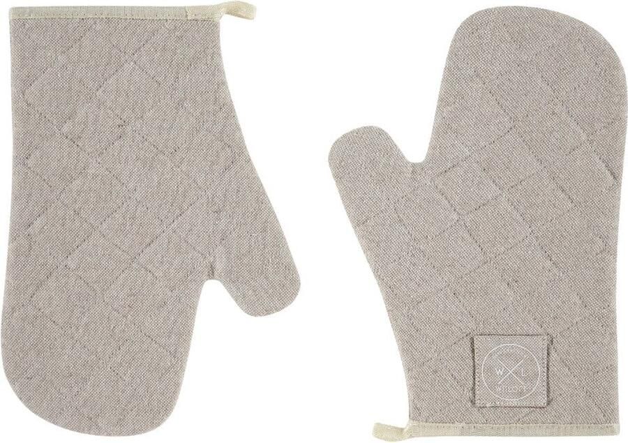 WITLOFT Gerecycled Katoen Ovenwanten (2 st.) Zand