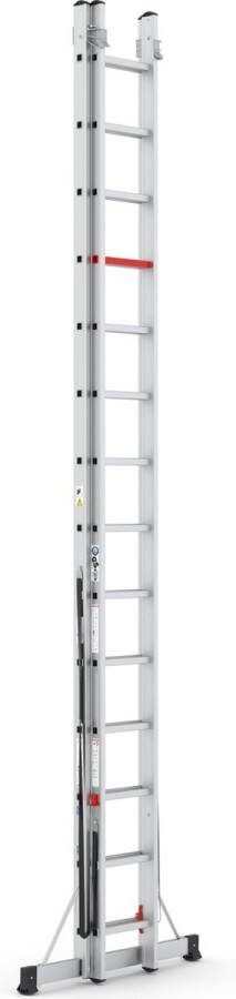 Wixor Professionele Ladder 2-delig 2x14 Sporten reformladder ladder trapladder schuifladder