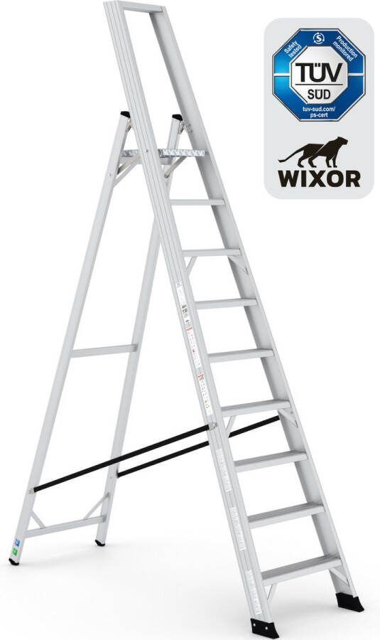 Wixor Trapladder Expert Huishoudtrap 9 treden Professionele trap Bordestrap Stevige Trap Tuv-gecertificeerd EN131