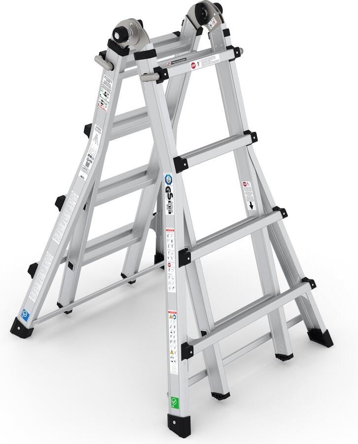 Wixor Multifunctionele Telescopische Vouwladder 4x4 Uitschuifbare vouwladder Telescopische vouwladder Ladder Professionele vouwladder