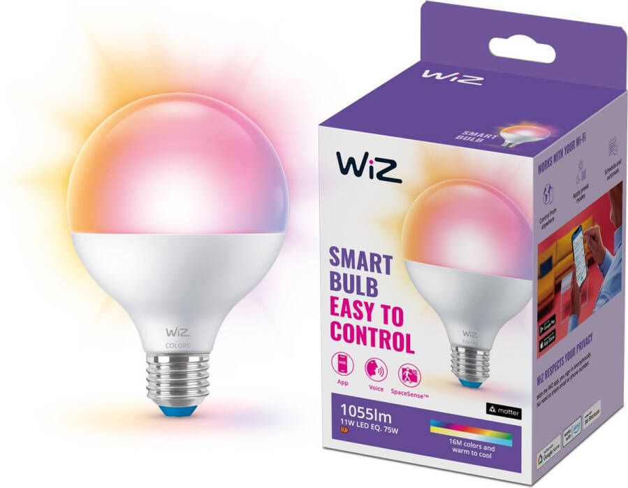 WiZ Bol 75 W G95 E27 Intelligente verlichting Wit E27 Wit 1055 lm 11 W