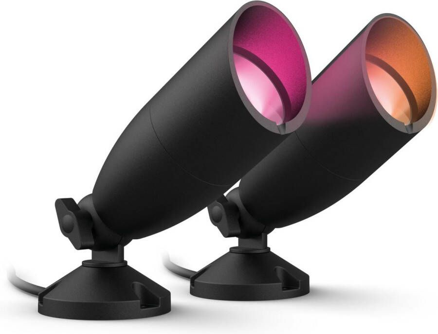 WiZ Grondspot voor Buiten Zwart Starterset Slimme LED-Verlichting Gekleurd en Wit Licht 12V