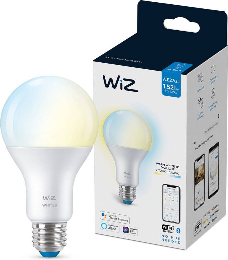 WiZ Lamp Slimme LED Verlichting Warm- tot Koelwit Licht E27 100W Mat Wi-Fi